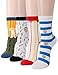 OSABASA Womens Art Patterned Casual Crew Socks 1 or 4 or 5 Pack