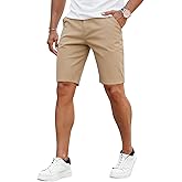 GINGTTO Mens Slim Fit Shorts 9" Inseam Stretch Chino Shorts