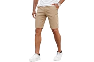 GINGTTO Mens Slim Fit Shorts 9" Inseam Stretch Chino Shorts