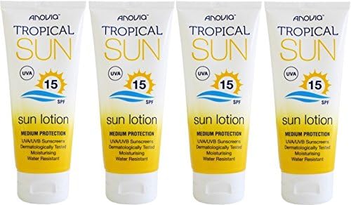 4x Anovia Tropical Sun SPF 15 Sun Lotion 100ml