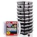 Gardo Meals 3 Compartment Food Containers with Airtight Lid and Sauce Cups, Bento Box, Lunch Box for Meal Prep, 21 Day Fix and Portion Control (Pack of 10)