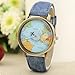 World Map Women Men Denim Fabric Watches Quartz Relojes Mujer Relogio Feminino Gift Blue