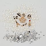 MINI KITTY (Phone shell is not included, only DIY material contained) 3D Bling White pearl black bow dress hat lipstick heels Crown Eiffel Tower Digital Cell Phone Flat back Kawaii Deco Kit / Set ,cellphone diy Valentine's Day Lovers Easter best unique creative cool gift for iphone 4 4S ,iphone 5 5c 5G,for iphone 6 for iphone 6 plus for samsung note 4 samsung s5 mini s5 i9600 for samsung galaxy s3 i9300 ,for samsung galaxy s4 i9500 for sony/htc/nokia/google etc +free microfiber cloth