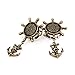 KUBOOZ Retro Rudder and Anchor pendants Ear Plugs Copper and Stainless Steel Ear Tunnel Gauges 8-20mm