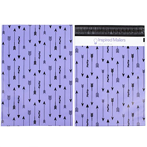 Inspired Mailers - Poly Mailers 10x13 - Tribal Arrows (Purple/Black) - Choose from 6x9, 10x13 and 14.5x19 Sizes - 3.15mil Unpadded Mailing Bags (10x13, 100 Pack) - Thumbnail 4