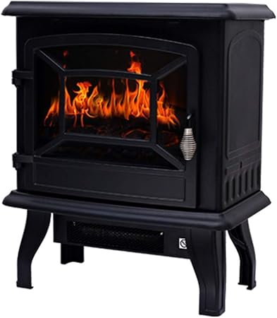 Elektrische Kaminofenheizung mit Holzofen LED-Licht Überhitzungsschutz