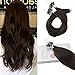 Moresoo 20 Inch Human Hair Extensions Darkest Brown #2 Micro Loop Hair Extensions 50g Per Pack Micro Ring Bead Hair Extensions Remy Hair Extensions 50 Gram