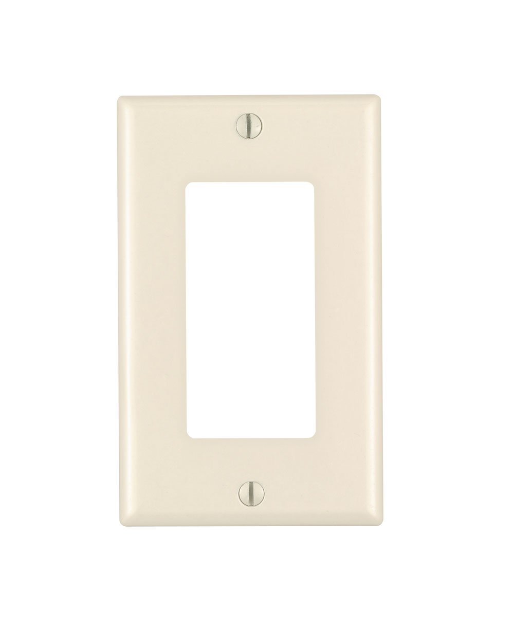Photo 1 of Leviton 1-Gang, Decora/GFCI Device Wallplate, Standard Size, Thermoset, Device Mount, 1 Pack, 80401-T, Light Almond