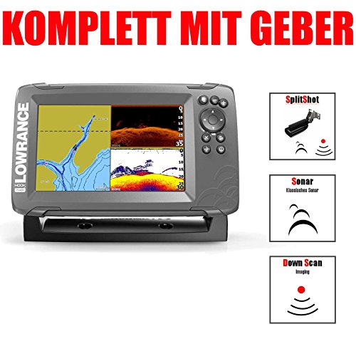 Lowrance 00-14023-001 Hook2 Splitshot Hid Sondeur De Poissons Et Traceur De Cartes Noir 17,78 Cm