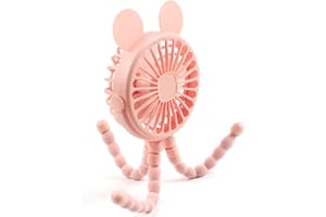 Keweis Stroller Fan - Mini Handheld Octopus With Flexible Tripod for Car Seat, Student Bed, Bike - USB Rechargeable, Desk Fan for Office, Baby Room or Outdoor