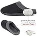 HomeIdeas Men's House Woolen Fabric Memory Foam Slippers, Cozy Bedroom Indoor/Outdoor Slip on Shoes with Durable Rubber Sole (Size 11-12 D(M) US, Black)