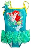 Disney Store Little Girls' Princess Ariel Sequin Accents Deluxe Swimsuit