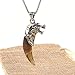 HZMAN Mens Metal Wolf Head Pendant Necklace Indian Teeth Tribe Jewelry
