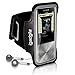 iGadgitz U3264 Reflective Anti-Slip Black Sports Jogging Gym Armband with Key Slot Compatible with Sony Walkman NWZ-A15, A17, A25, A27 8GB 16GB 32GB & 64GB - Black