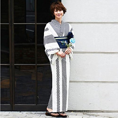 Amazon クリーム C R E A M 畑野ひろ子 浴衣 セット レトロ 浴衣セット レトロモダン 古典柄 縞 白 8点 レディース ゆかた White 01 F 浴衣 通販