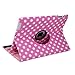 HDE Rotating iPad Case Magnetic Folding Leather Cover Folio Flip Stand for Apple iPad 2 iPad 3 iPad 4 (Pink & White Polka Dot)
