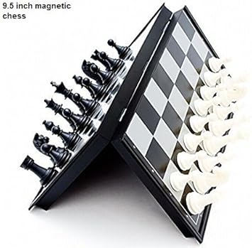 VALWLD Smooth Surface Magnetic Chess Board (Black and White, 12-inch)