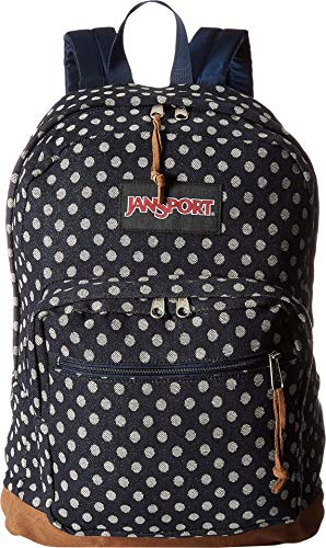 navy polka dot backpack