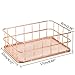 Caveen Metal Wire Mesh Basket Copper Rose Gold Basket For Office Bathroom Bedroom Essential Oil Storage Makeup Brushes Organizer Medium