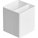 Amazon Basics Plastic Desk Organizer - Pen Cup, White