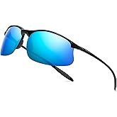SUNGAIT Ultra-light Sports Sunglasses for Men Semi-Rimless Polarized Fishing Running Cycling Driving UV400 Protection TR90