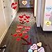 Funnlot 57PCS Valentines Day Floor Clings Valentine Floor Decor Heart Floor Decor Removable Valentines Wedding Floor Decals for Valentines Decoration Wedding Anniversary Party Wall Decals Stickers