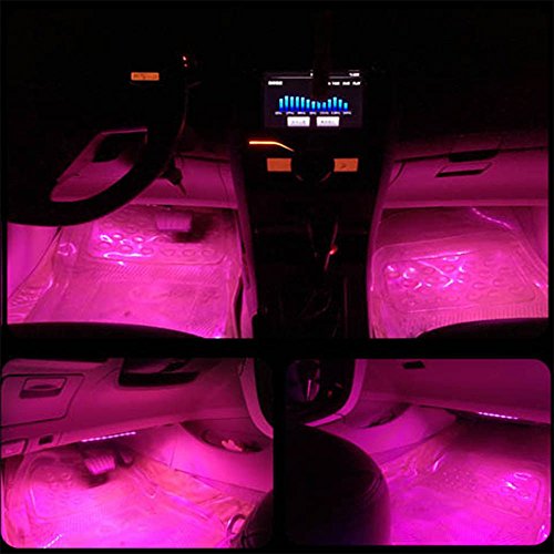 Onepalace 4Pcs Car LED Interior Underdash Lighting Kit Led Car Interior Light Auto Interior