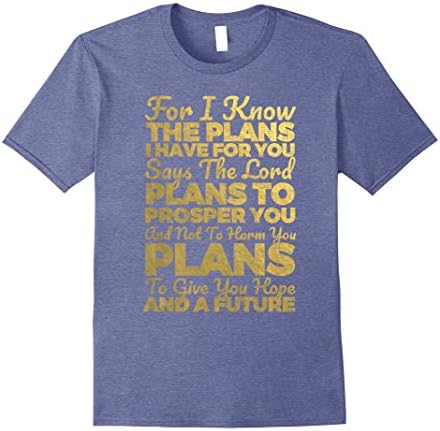 Mens Jeremiah 29 11 Shirt Gold Unisex Christian Graphic Tee Shirt Large Heather Blue