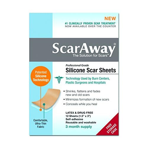ScarAway Professional Grade Silicone Scar Treatment Sheets - Full Dr. Recommended 12 Week Supply 12 Multi-Use... image