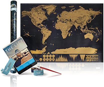 World Scratch Off SonQueen– Large Scrape-Off Earth Wall Poster for Adventurous Travelers – Perfect Traveller’s Personalized Gift, Stylish Memory Keeper with Free Scratch Pen & E-Book