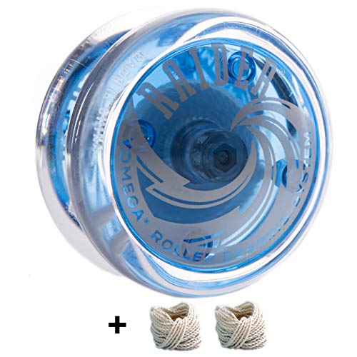 Yomega Raider â€“ Responsive Pro Level Ball Bearing Yoyo, Designed for Advanced String Trick and Looping Play. + Extra 2 Strings (Blue)