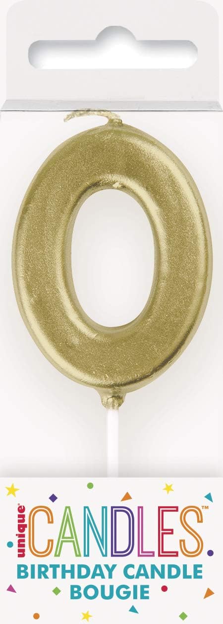 Mini Metallic Gold Number 0 Pick Birthday Candle (3cm x 11cm), Elegant and Dazzling Party Decoration - Image 4