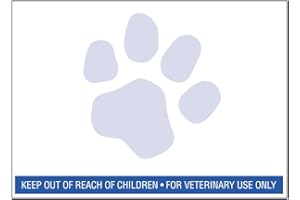 RJS LABELS 12 Rolls of RJS Brand Veterinary Prescription Labels with Blue Paw Print & Warning - 400 per roll - Compatible with 30258 Made in The USA