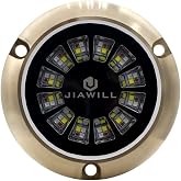 Jiawill RGBW Full Color LED Underwater Boat Light,Surface Mount,Bronze Housing,Build-in Driver,No External Controllers Required