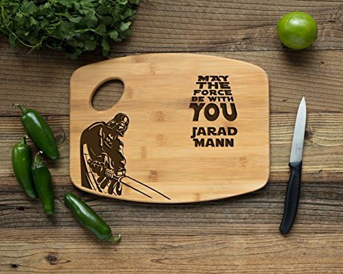 Personalized Cutting Board Engraved Chopping Board Handle - Star Wars Darth Vader