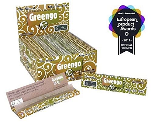 Greengo Unbleached King Size Slim Papers - 50 booklets