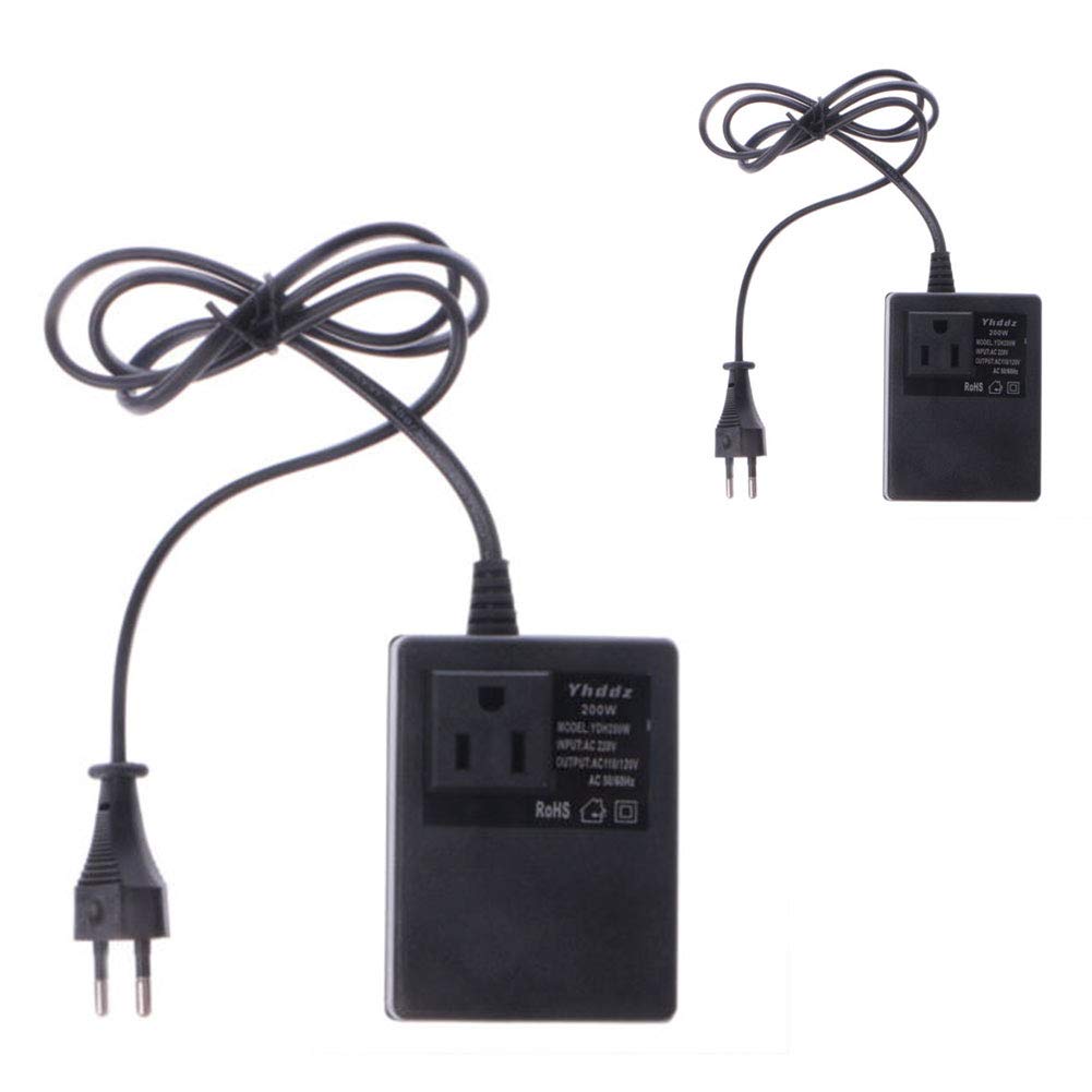 Transformador 220v 50hz A 110v 60hz Convertidor portátil de 220v a 110v de subida y bajada de voltaje 100W  Transformador Caliente Regulaciones europeasNegro Accesorios Electrónica