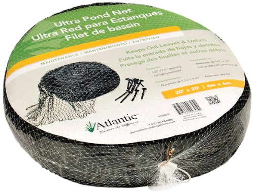 Atlantic Water Gardens Pond Net, 20-Feet by 20-Feet, Heavy-duty, Includes Stakes
