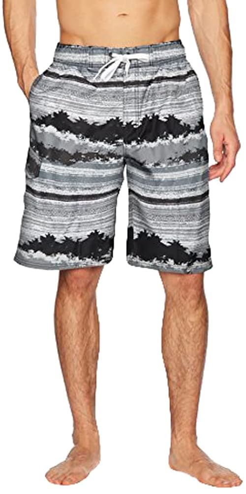 Kanu Surf Men's Flex Swim Trunks (Regular & Extended Sizes), Banzai Black, Medium