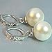 Jiaying-US 1 pair Freshwater Pearl Ear Stud- Fashion Top Lady Silver Plated Dangle Earrings