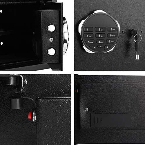 Security Safe Box, Digital Safes Keypad Deposit Lock Safe Home & Office Safe for Document Money Jewelry Black 0.74 Cubic Feet - Thumbnail 4