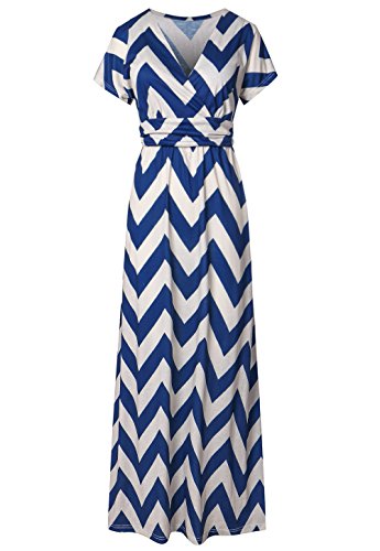 Kranda Womens Striped V Neck Empire Waist Chevron Maxi Long | Desertcart  Barbados