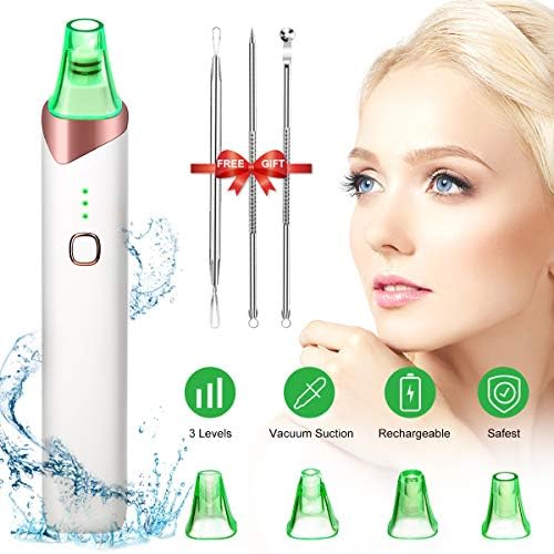 Blackhead Remover, Vacuum Blackhead Removal Peel Tool Extractor Electric Skin Pore Cleaner, Rechargeable Suction Comedone Acne Eliminator Device for Nose Face Men Women