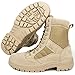 WIDEWAY Men's Military Tactical Work Boots Black Combat Boots for Motorcycle Hiking (Sand, Adult, Men, 9, Numeric, US Footwear Size System, Medium)
