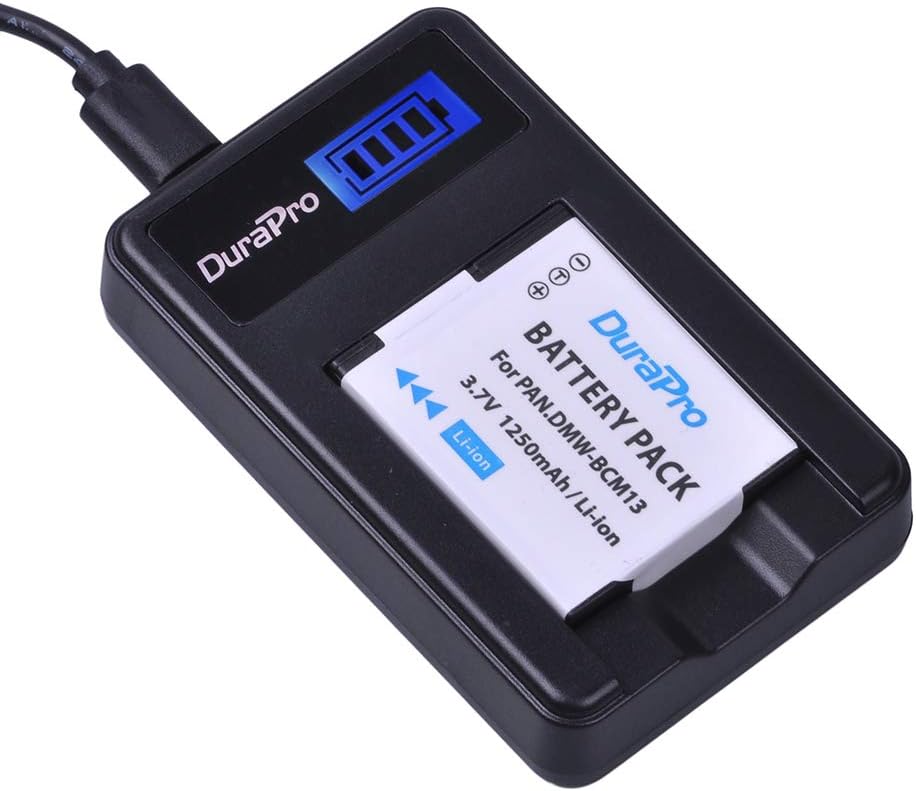 DuraPro 2 Packs 1250mAh DMW-BCM13 Battery + LCD USB Charger for Panasonic Lumix DC-TS7,DMC-FT5A, LZ40, TS5, TS6, TZ40, TZ41 - Image 5