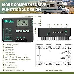 HQST MPPT Solar Charge Controller 20 Amp Negative