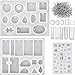 Mtlee 13 Pieces Assorted Designs Resin Casting Molds Silicone Jewelry Making Molds Set with 100 Pieces Mini Screw Eye Pins for Jewelry Pendants DIY