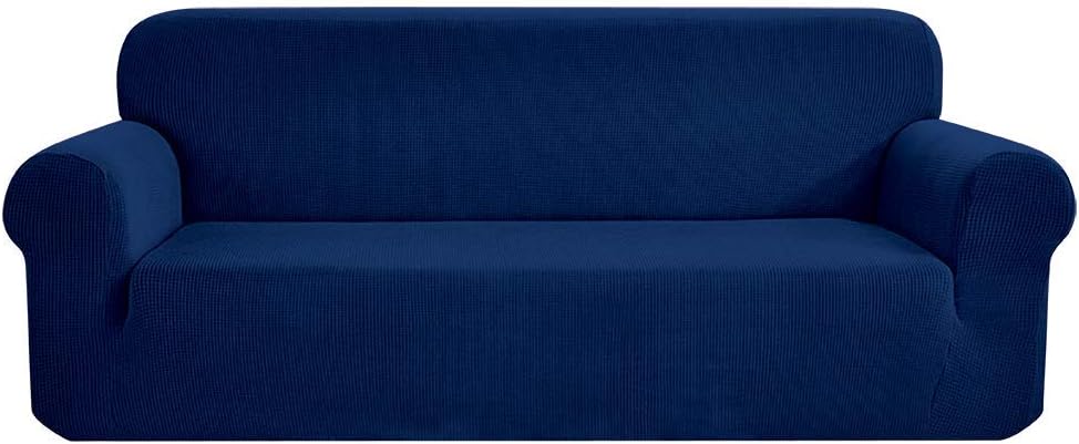 Rayzon Sofa Cover Slipcover for Pet and Kids Stretch Couch Covers for 3 Cushion from 66" to 85" Wide(Sofa, Dark Blue)