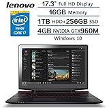Lenovo Ideapad 17.3" Full HD Gaming Laptop Intel Core i7-6700HQ 4GB NVIDIA GTX960M,2.6GHz,16GB RAM,1TB HDD+256GB SSD,Windows 10 Home