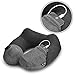 Kmall Inflatable Travel Neck Pillow for Airplane Travel Best Neck Support Sleep Travel Pillow with Super Comfort Pillow Case, Gray, 11.5x11.2x5.1 inches